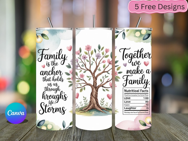 Family Tumbler Wrap – Custom Family Tree Collage Tumbler Wrap PNG ...