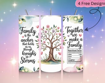 Family Tumbler Wrap – Custom Family Tree Collage Tumbler Wrap PNG, Holiday & Winter Tumbler Wrap Design, Perfect Personalized Family Gift