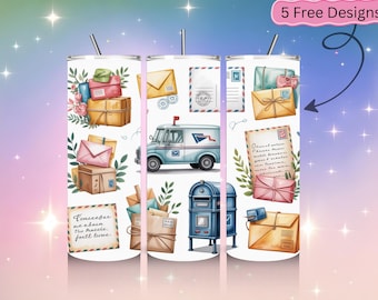 Envoltorio para vaso de cartero / Envoltorio de sublimación para cartero / Diseño de vida postal para repartidores / Regalo para cartero / Imprimible
