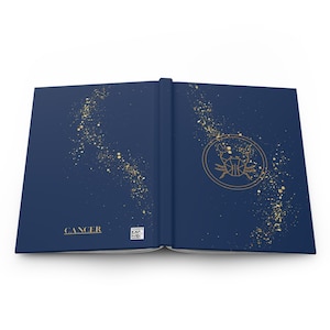 Cancer Zodiac Hardcover Journal - Astrological Gift, Writing Notebook, Planner, Daily Journal, Gift for Astrology Lovers