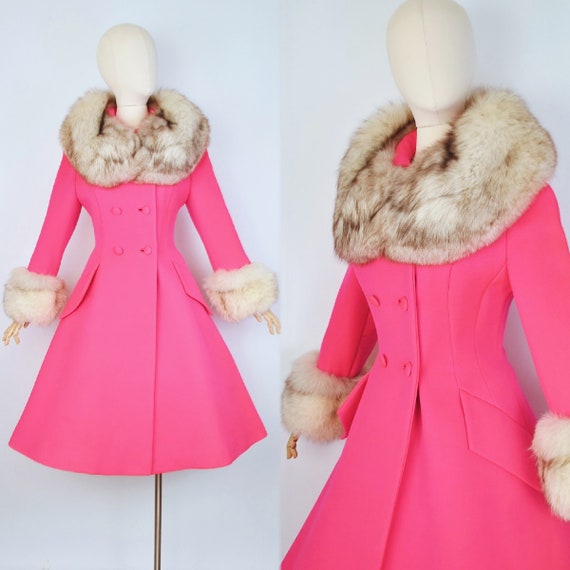 Vintage 1960s LILLI ANN Hot PINK Fox Fur Princess Coat / 60s - Etsy