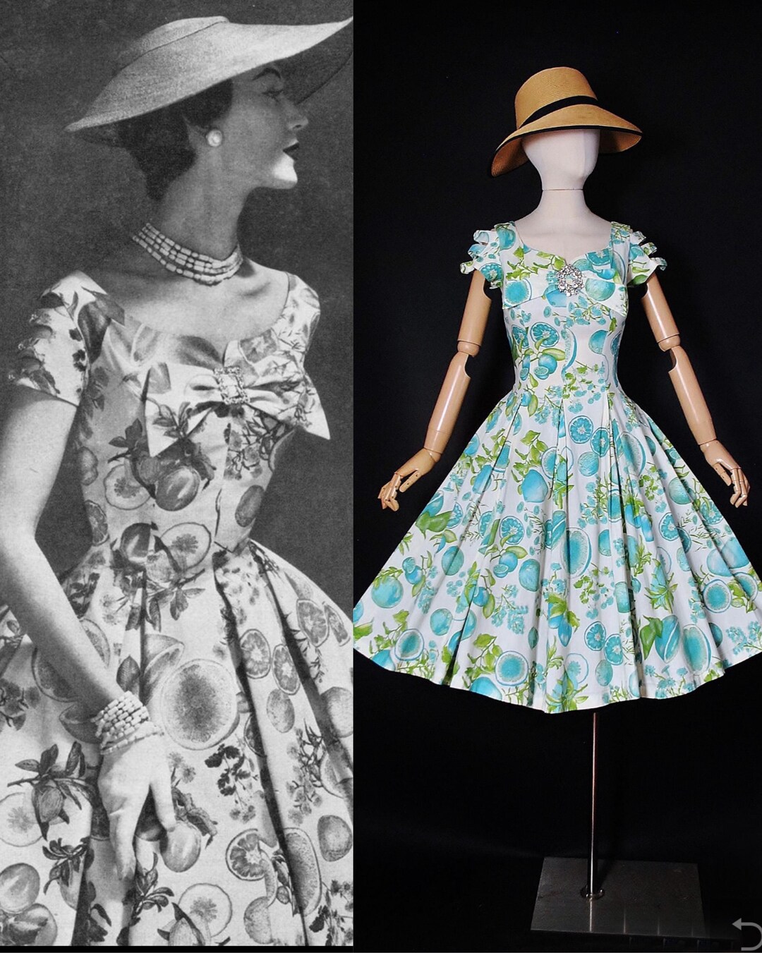 Vintage 1950s Rhinestone Floral Halter Dress by Toni Todd | M/L