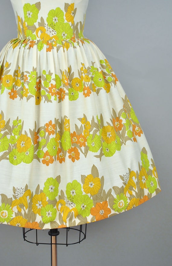 Vintage 50s L' Aiglon Day Dress / 1950s Cotton Su… - image 5