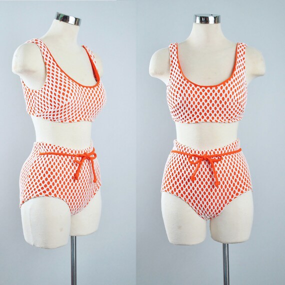 Vintage 60s 2Pc Swimsuit Playsuit / 1960s Carol Brent ORANGE | Etsy