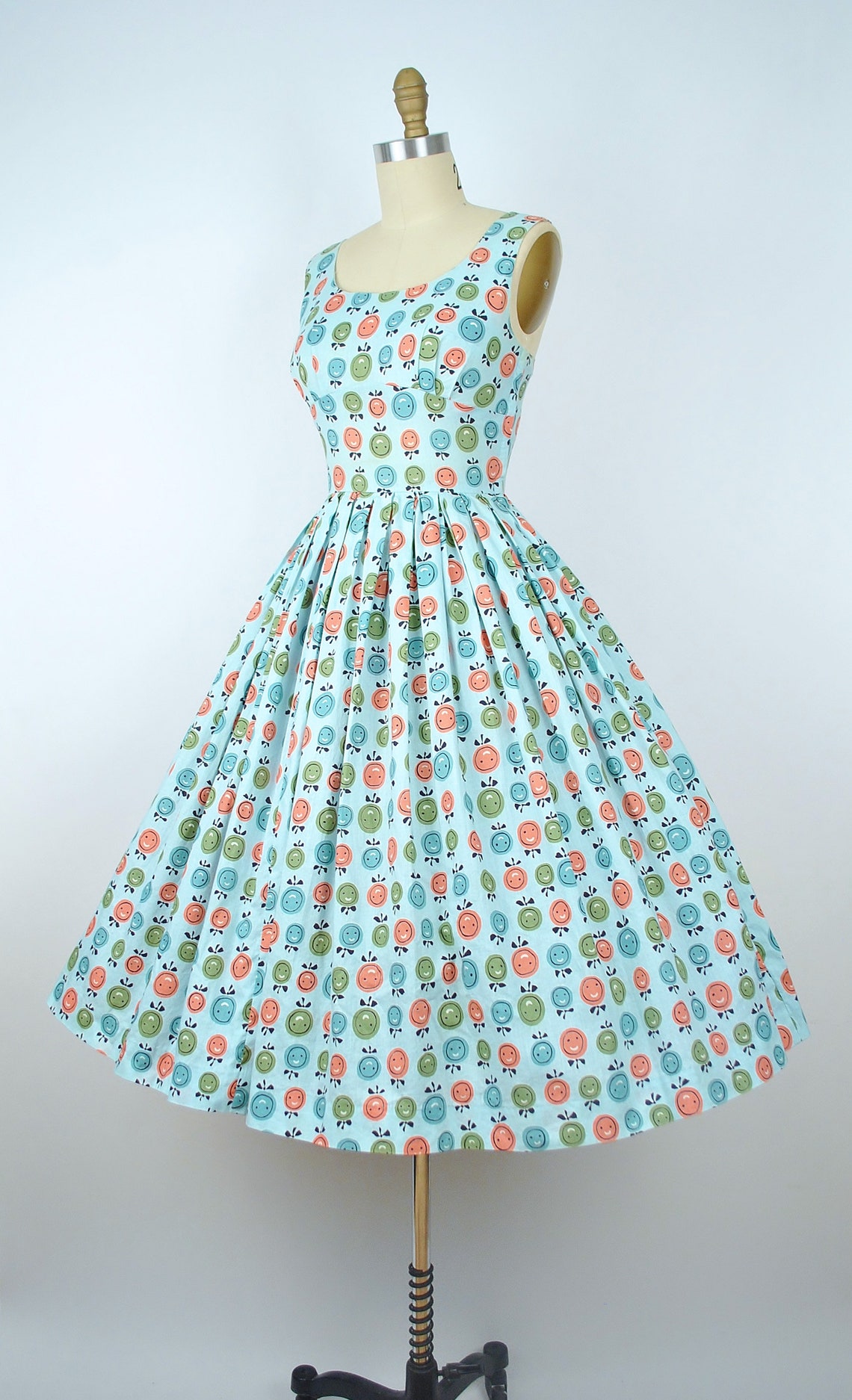 Vintage 50s Novelty Print Dress / 1950s Sue Brett Mint Cotton - Etsy