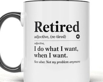 Personalised Retirement Gift, Definition Mug Accent Coffee Mug