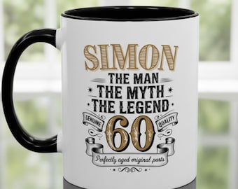 Personalised 60th Birthday, The Man The Myth The Legend  Mug | Accent Coffee Mug