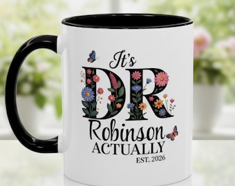 Personalised Doctors Gift Mug  | 'It's Dr Custom Name Actually' Coffee Mug