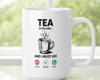 Funny Tea Quote Mug | Black Ceramic Tea Cup