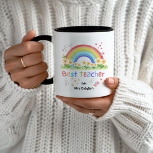 Personalised Best Teacher Mug Custom Name Gift End of School Year Teacher Appreciation Thank You Teacher Gift Back to School Mug