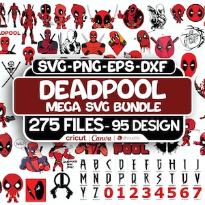 Deadpool SVG Bundle, Superhero PNG, Baby Deadpool Svg, Deadpool Clipart, Cricut & Silhouette, Digital Vector Cut Files, Instant Download