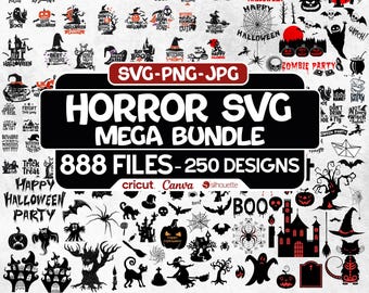Mega Horror SVG Bundle, Helloween SVG Bundle, Halloween Clipart, Halloween Svg, Halloween Horror, Horror Svg, Scary Svg, Horror Friends SVG