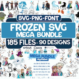 Frozen Svg Bundle, Frozen Svg, Elsa Svg, Anna Svg, SVG for Cricut, Princess Svg, Olaf Svg, Frozen Clipart, Frozen Birthday, SVG for Cricut