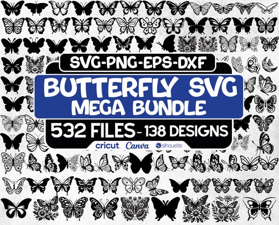 Butterfly SVG, Butterfly Png Files, Butterfly SVG Layered, Butterfly Files for Cricut, Butterfly Clipart, Butterflies Svg, Silhouette,Cricut