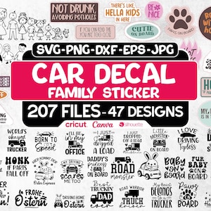 Car Decal Svg, Car Svg, Car Stickers Svg, Stick Family SVG, Sarcasm Svg Bundle, Funny SVG Bundle, Funny Car Decals Svg Bundle, Cricut