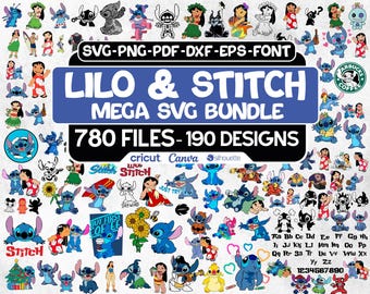 Lilo And Stitch SVG Bundle, Stitch Svg, Stitch Clipart, Stitch Png, Stitch Layered, Stitch Svg Cut Files For Cricut, Stitch Bundle, Vector