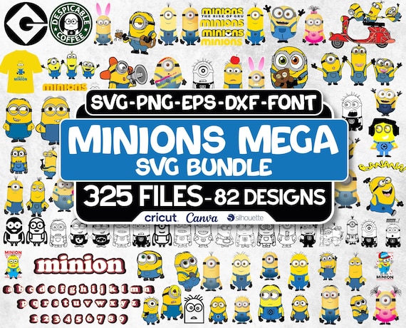 Minions Svg Bundle, Minions Clipart, Minion Face Svg, Minions Layered, Minions Cricut Files, Minion Silhouette, Kevin Minion Svg, Minion Png
