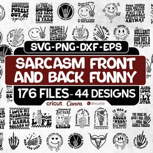 Bundle sarcasme chemise avant et arrière, Png sarcastique rétro, sarcastique SVG Bundle, lot drôle de SVG, sarcasme SVG Bundle, Svg humour adulte