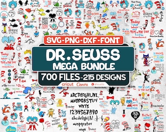 Dr. Seuss SVG Mega Bundle: 215 Designs, 700 Files (Digital Download)