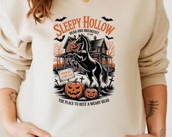 Sleepy Hollow Dead And Breakfast Est 1869 The Place To Rest A Weary Head T-Shirt,Sleepy Hollow Dead And Breakfast Sweatshirt,Fall Sweatshirt