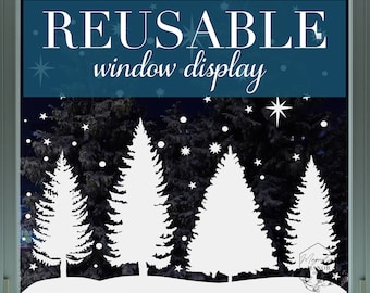 REUSABLE Window Cling - Christmas Window Display - Winter Window Display - Window Decorations - Christmas Window Clings - Christmas Decor