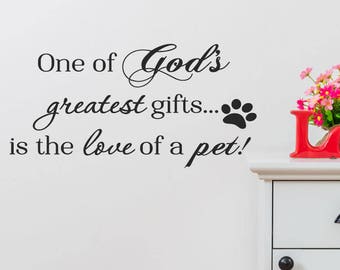 Dog Wall Decal - Pet Gift - Wall Decals - Wall Stickers - Dog Wall Art - Dog Lover Gift - Christian wall art - Pet Memorial - Cat lover