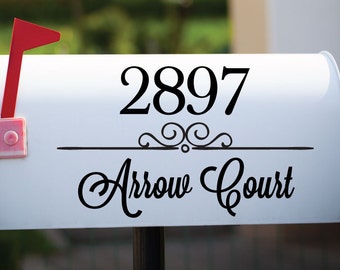 Decal Mailbox Numbers with Street Name and House Number