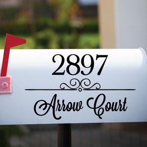 Decal Mailbox Numbers with Street Name and House Number