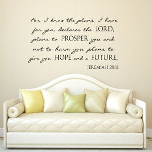 Scripture Wall Decal Nursery Wall Decals Nursery Decals Christian Wall Art For I know the Plans Jeremiah 29 11 Wall Decal Decals image 3
