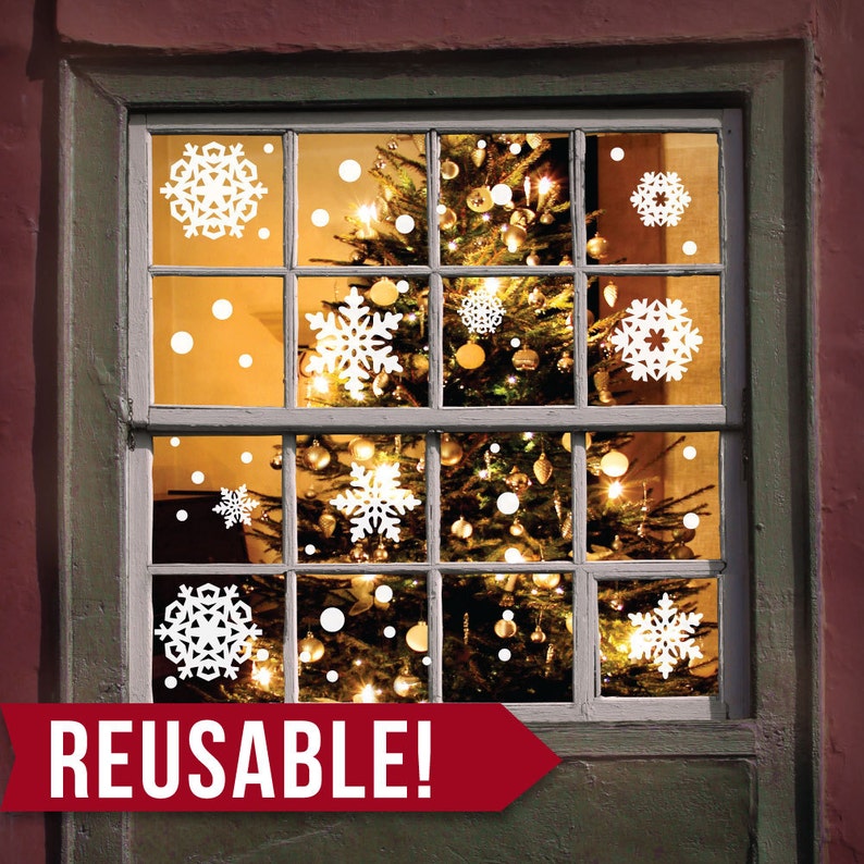REUSABLE Window Cling Christmas Decorations Christmas Etsy