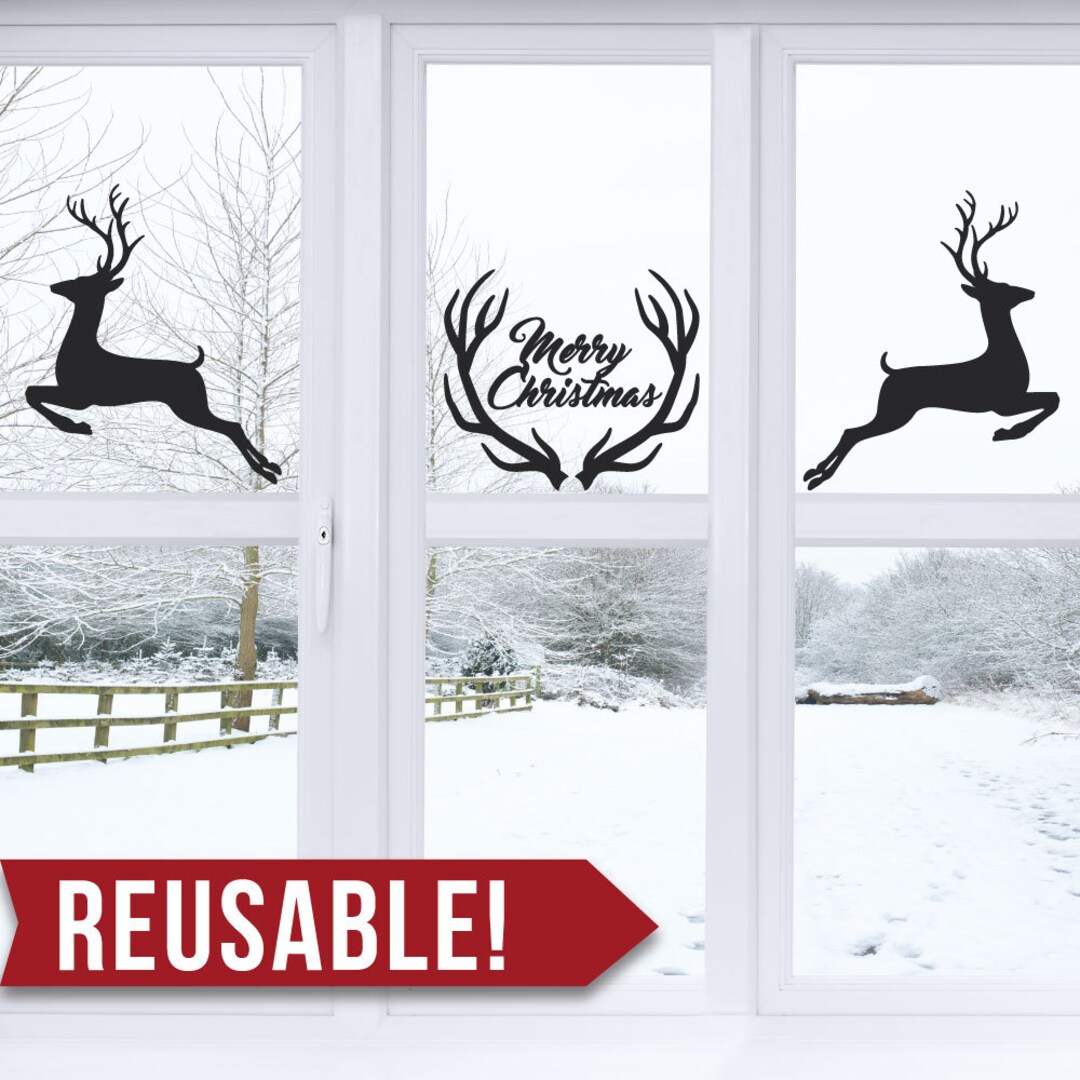 REUSABLE Window Cling Christmas Decorations Christmas - Etsy
