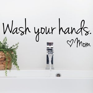 Bathroom Wall Decals - Wash your hands decal - wash your hands sign - bathroom stickers - Wall Decals - Wall Decor - Wall Stickers - Decal