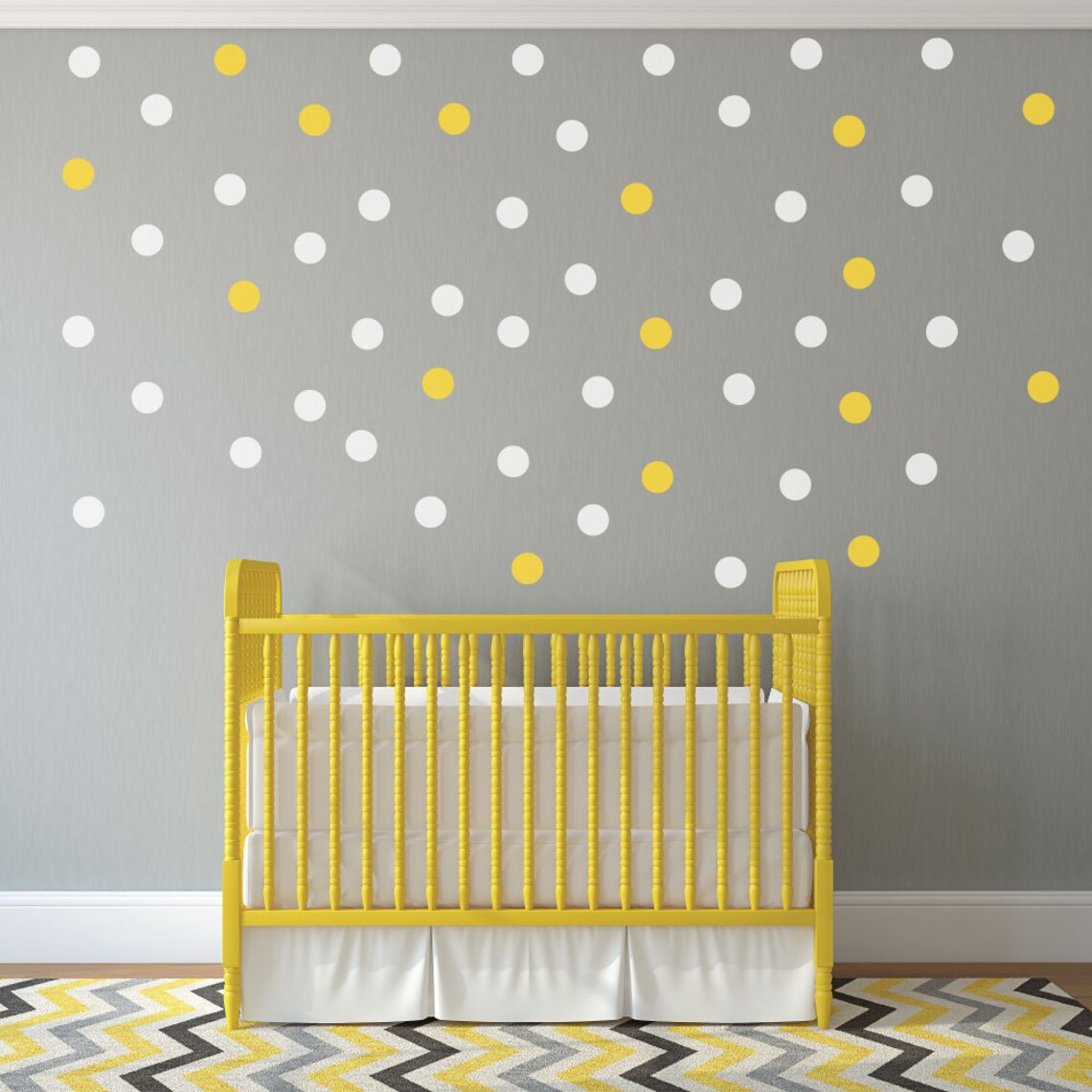 Gold Polka Dot Wall Decals Gold Dot Wall Decals Vinyl Etsy