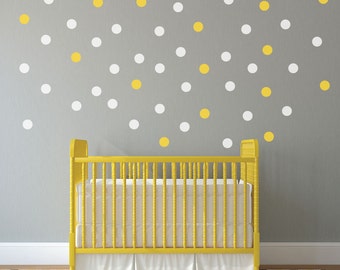 Gold Polka Dot Wall Decals - Gold Dot Wall Decals - Vinyl Decals - nursery decor - nursery decals - boys room wall decal - girls room decor