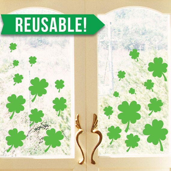 St Patricks Day Decorations Window Cling Reusable Etsy