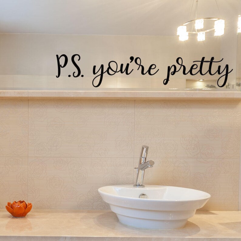 Inspirational Wall Decals You Re Pretty Bathroom Mirror Sticker Window Clings