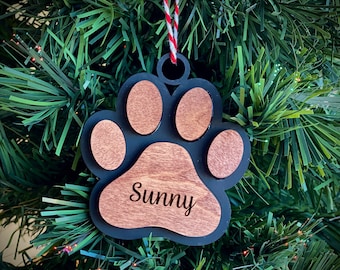 Pawprint ornament - paw print ornament - pet ornament - dog ornament - cat ornament - personalized pet ornament - gift for dog lover, gift