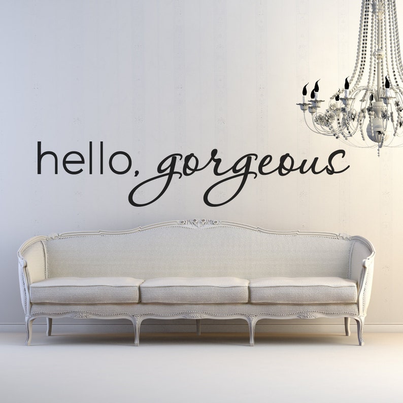 Hello Hello Decal Mirror Decals Salon Etsy