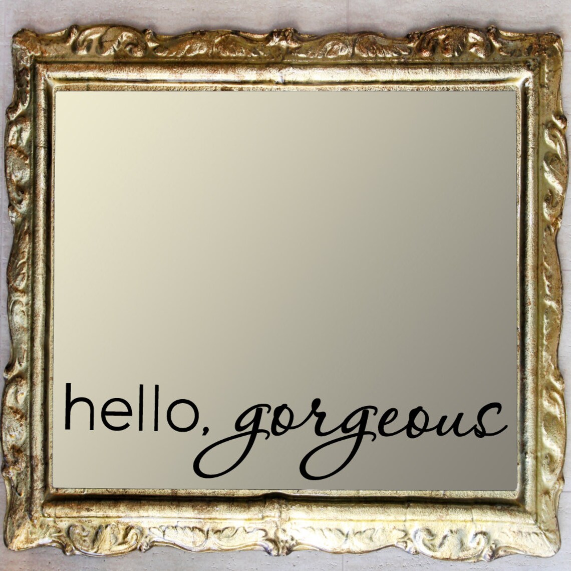 Hello Hello Decal Mirror Decals Salon Etsy
