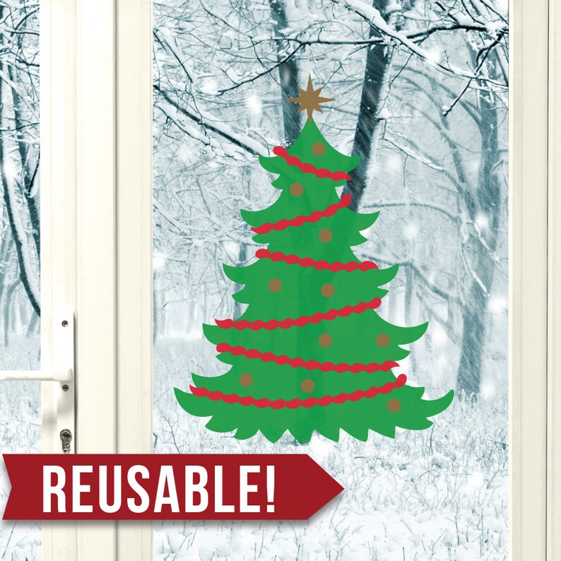 REUSABLE Window Cling Christmas Decorations Christmas Etsy