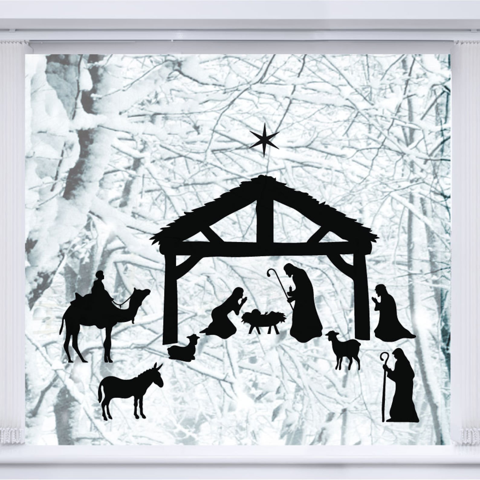 REUSABLE Window Cling Christmas Decorations Christmas Etsy