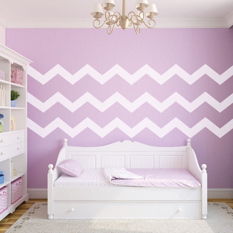 Chevron Wall Decal Chevron Decal Chevron Decor Chevron Etsy