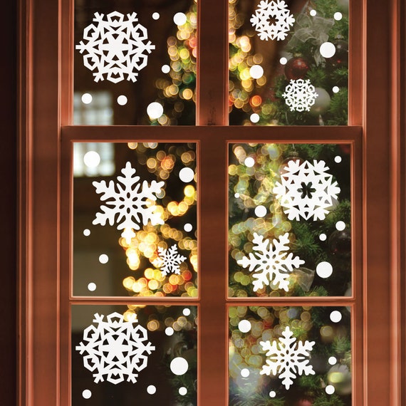 Christmas Ornament Snowflake Sticker Glass Window Decoration