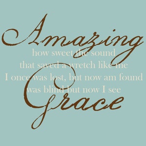 Amazing Grace Wall Decal Amazing Grace Wall Art Scripture Wall Art Scripture Wall Decal Wall Decals Wall Stickers Wall Art image 1