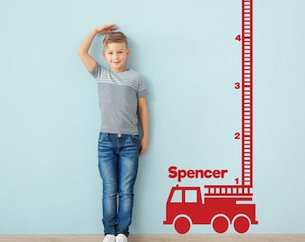 Growth Chart, Kids Growth Chart, Growth Chart Ruler, Nursery Decor, Growth Ruler, Height Chart, Baby Shower Gift, Fire Truck, Fire Engine