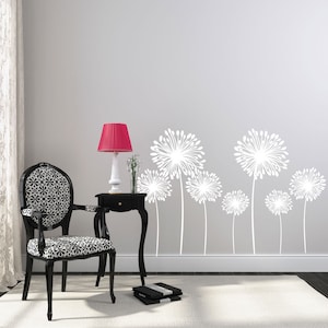Wall Decals Dandelion Wall Decal Flower Wall Decals Wall Decals for Kids Kids Wall Decals Vinyl Wall Decals Nursery Wall Decals image 1