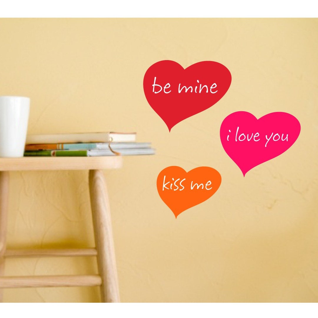 Heart Stickers Heart Wall Decor Heart Wall Art Heart Etsy