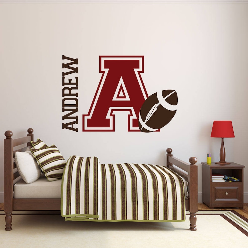 football wall decal name decal name stickers name wall | etsy