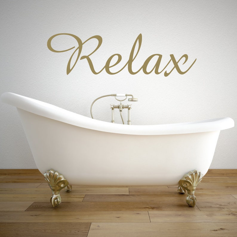 Relax Wall Decal Relax Sign Bathroom Decor Bathroom Wall Etsy