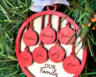 Personalized Family Christmas Ornament, Christmas Gift, Gifts for Women, Gift for Mom, Personalized Ornament, Family Ornament, Family Sign